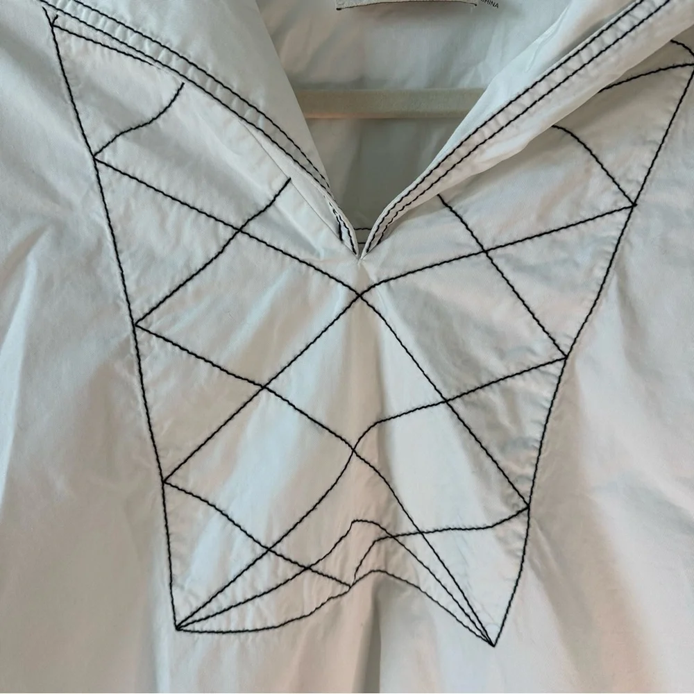 Tory Burch diamond-stitch poplin tunic SZ US 10 - Picture 6 of 12